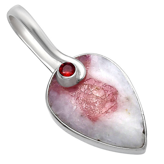Pink Tourmaline in Quartz & Garnet Pendant P-1251 SDP144118