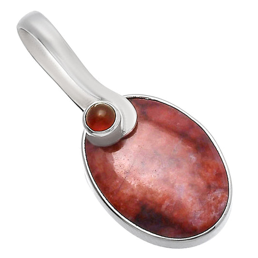Natural Red Moss Agate & Carnelian Pendant P-1251 SDP144140