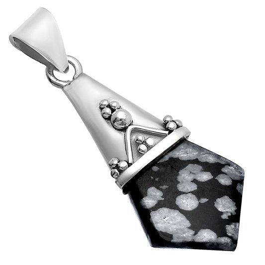 Natural Snow Flake Obsidian Pendant P-1139 SDP144156