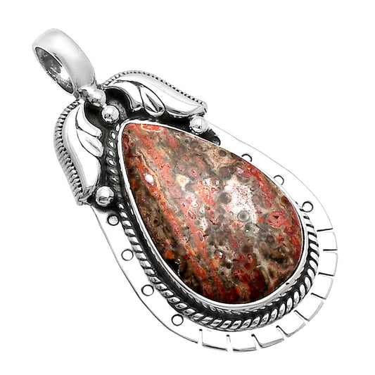 Natural Leopard Skin Jasper Pendant P-1568 SDP144199