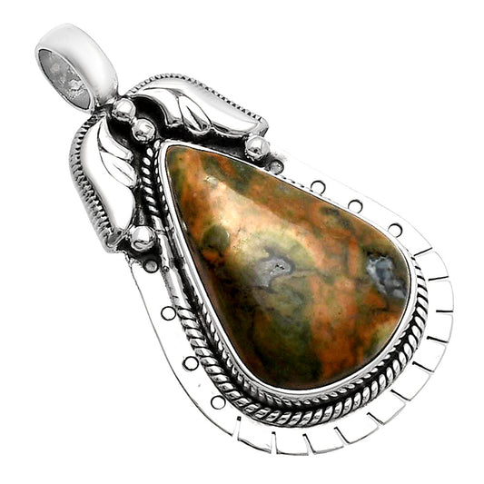 Natural Rhyolite - Rainforest Jasper Pendant P-1568 SDP144220