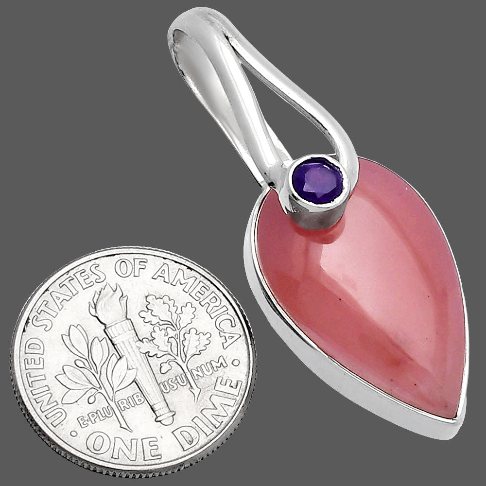 Guava Quartz - Brazil & Amethyst Pendant P-1251 SDP144253