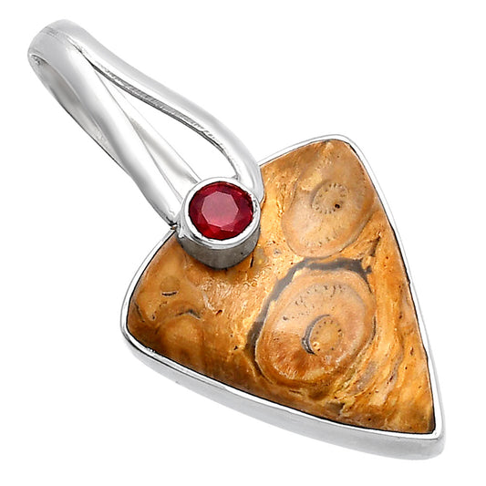 Natural Rock Calcy & Garnet Pendant P-1251 SDP144267