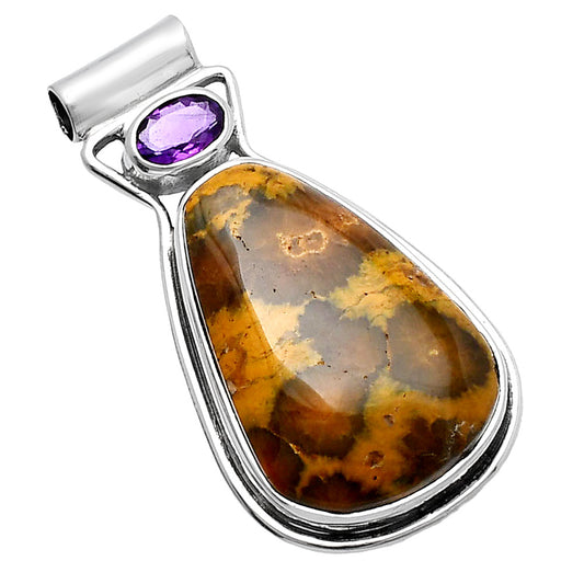 Ocean Jasper - Madagascar & Amethyst Pendant P-1130 SDP144334