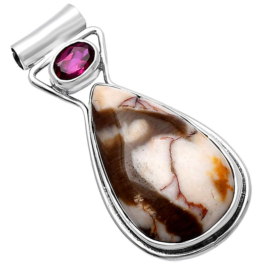 Natural Peanut Wood & Ruby Pendant P-1130 SDP144336