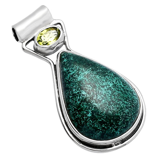 Natural Shattuckite - USA & Peridot Pendant P-1130 SDP144355