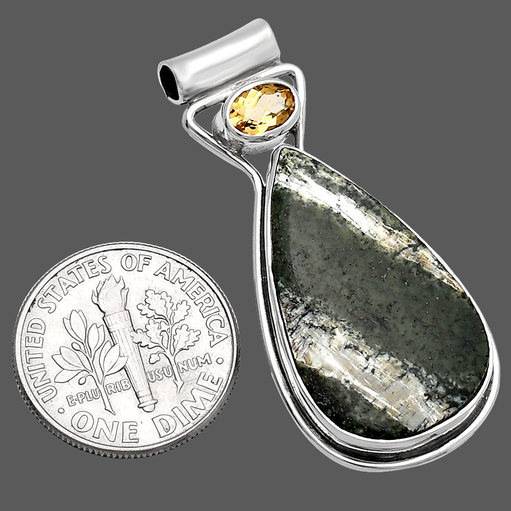 Natural Chrysotile & Citrine Pendant P-1130 SDP144364