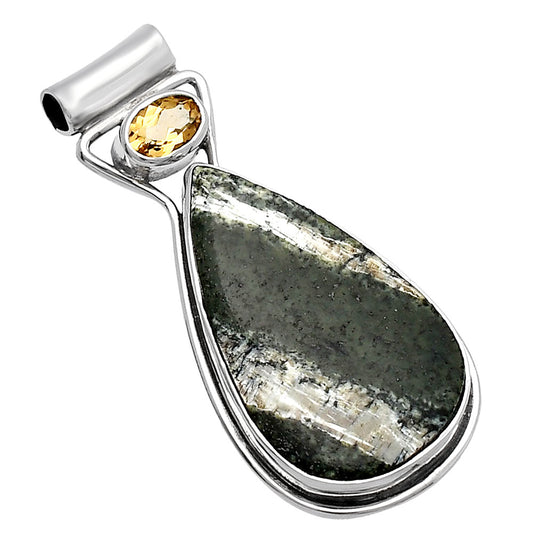 Natural Chrysotile & Citrine Pendant P-1130 SDP144364