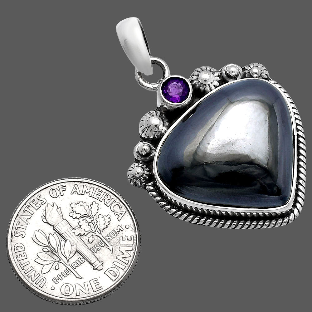 Natural Silicon & Amethyst Pendant P-1482 SDP144373