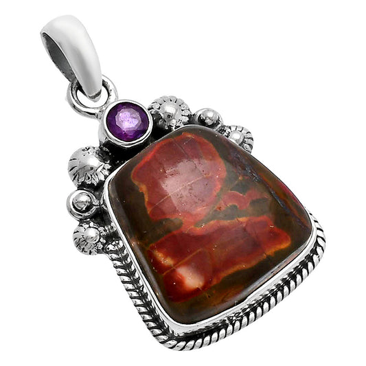 Natural Cherry Creek & Amethyst Pendant P-1482 SDP144375