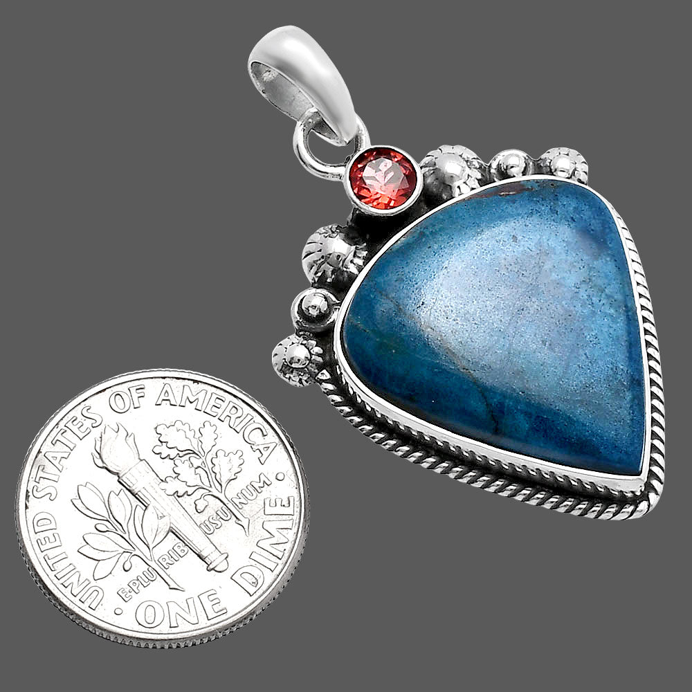 Natural Shattuckite - USA & Garnet Pendant P-1482 SDP144400