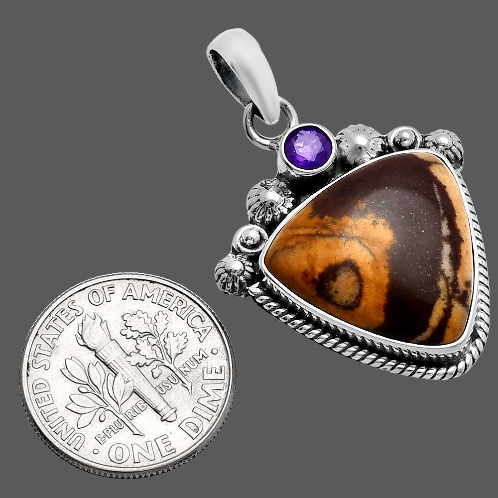 Natural Outback Jasper & Amethyst Pendant P-1482 SDP144402