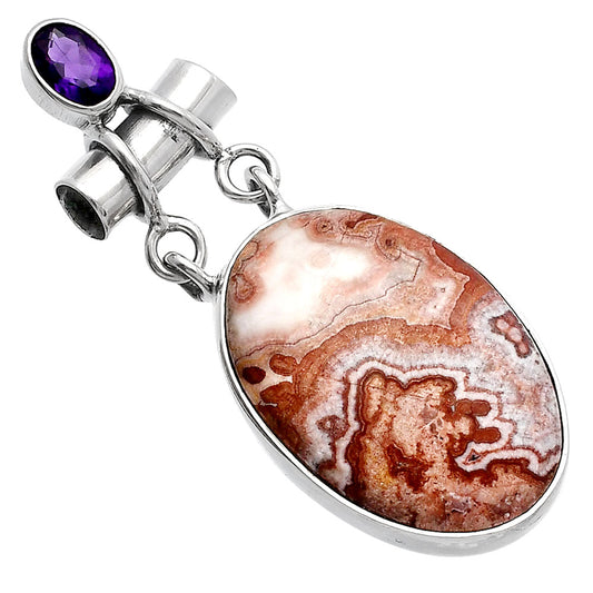 Rosetta Picture Jasper & Amethyst Pendant P-1276 SDP144422