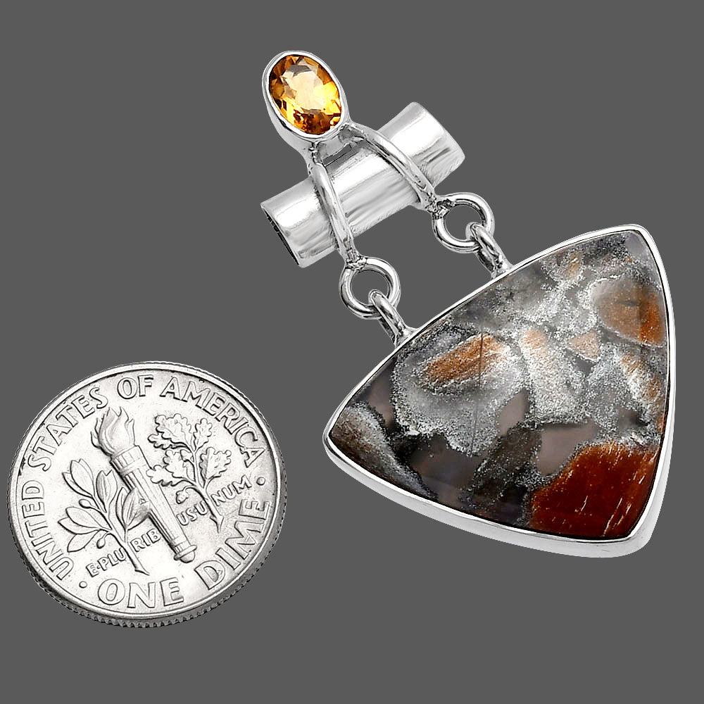 Natural Tabu Jasper & Citrine Pendant P-1276 SDP144454