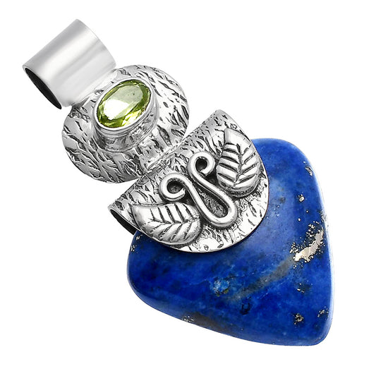 Lapis Lazuli - Afghanistan & Peridot Pendant P-1545 SDP144480