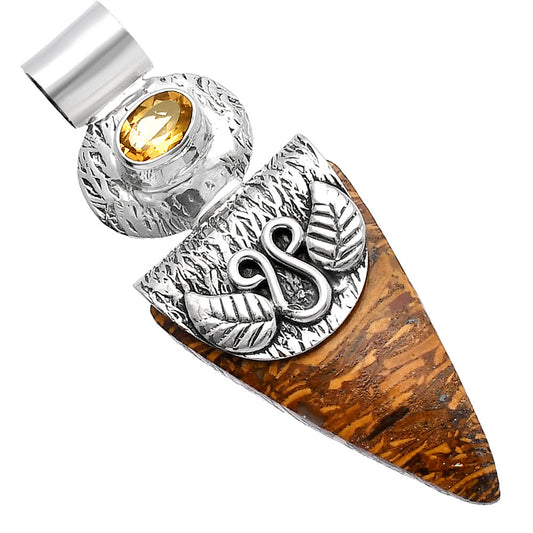 Coquina Fossil Jasper & Citrine Pendant P-1545 SDP144488