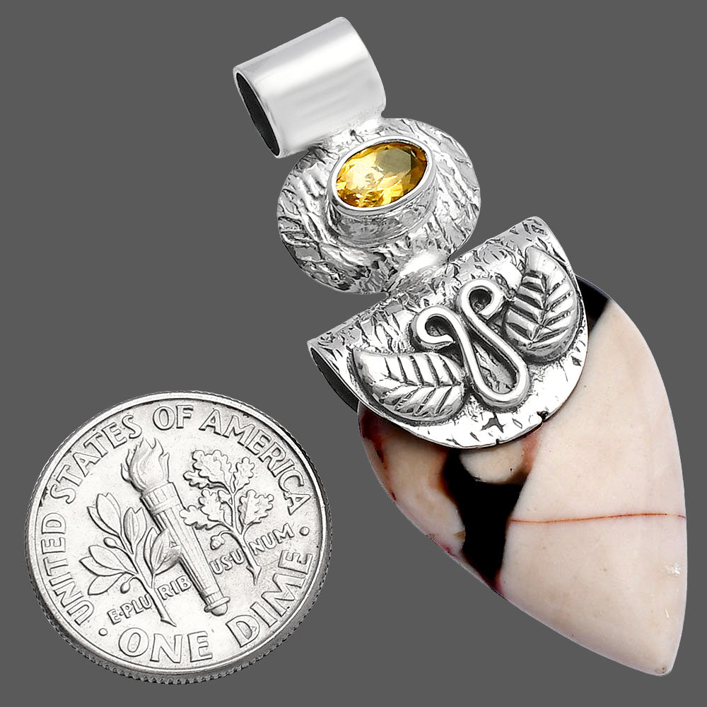 Natural Peanut Wood & Citrine Pendant P-1545 SDP144499