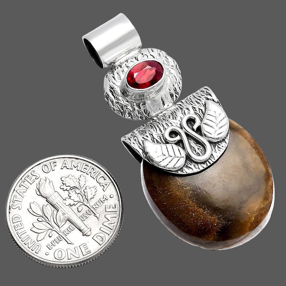 Imperial Jasper - Mexico & Garnet Pendant P-1545 SDP144517
