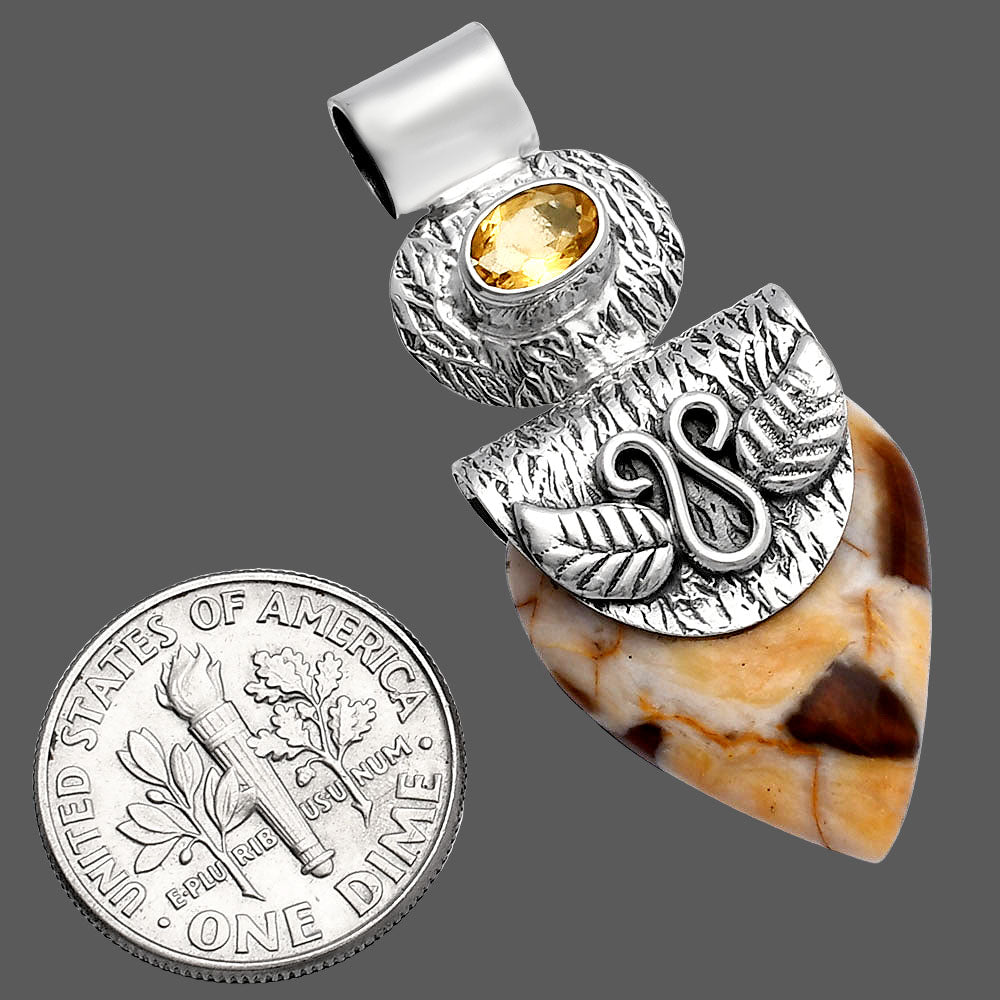 Natural Peanut Wood & Citrine Pendant P-1545 SDP144521