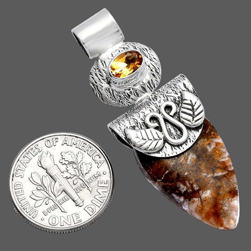 Natural Wild Horse Jasper & Citrine Pendant P-1545 SDP144534