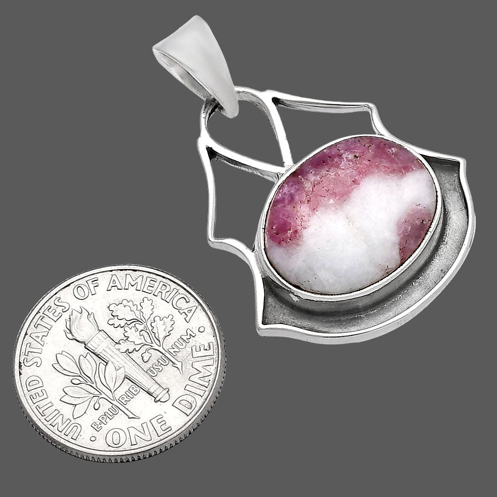 Natural Pink Tourmaline in Quartz Pendant P-1197 SDP144748