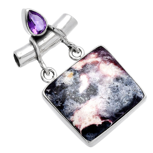 Indian Blanket Jasper & Amethyst Pendant P-1276 SDP144896