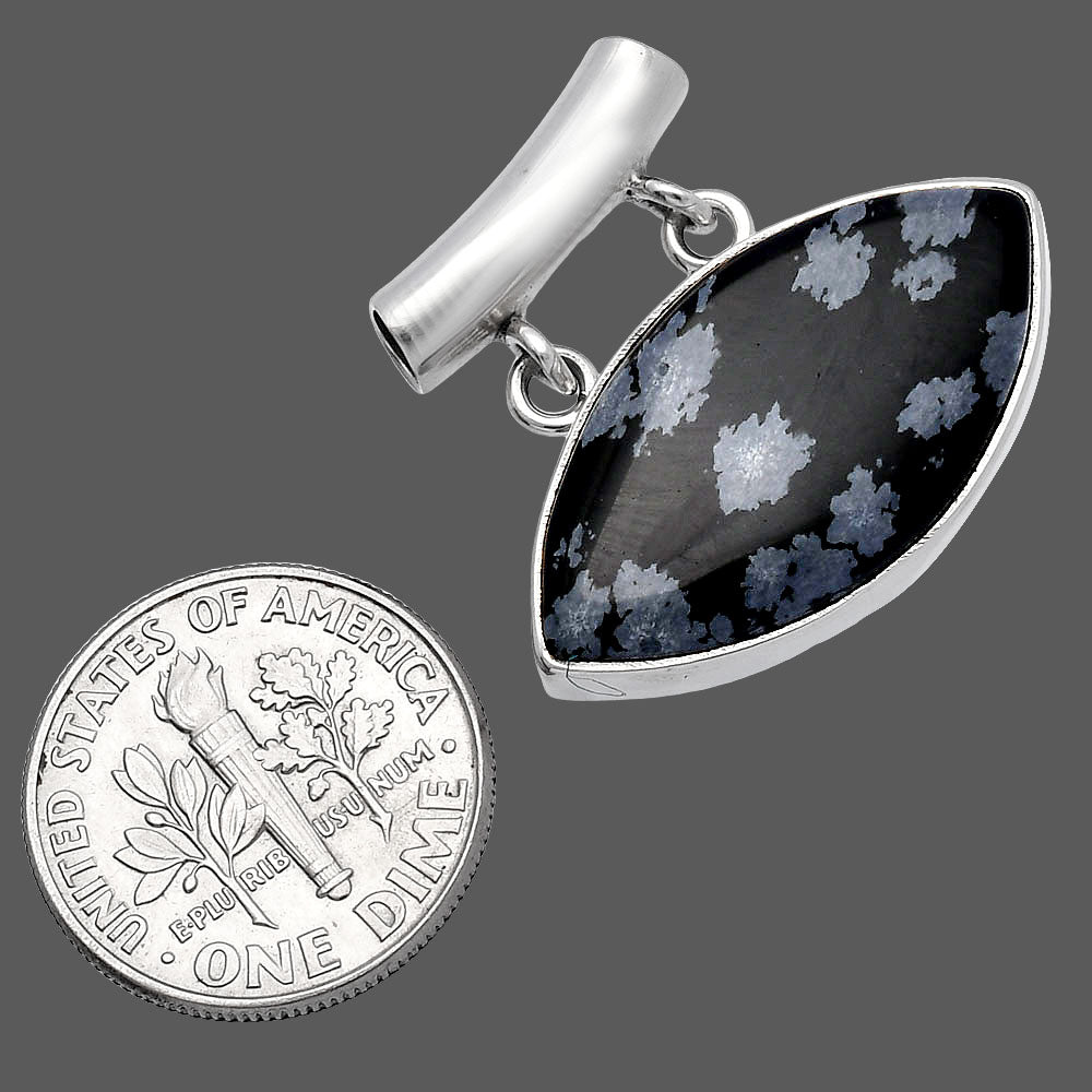Natural Snow Flake Obsidian Pendant P-1198 SDP144912