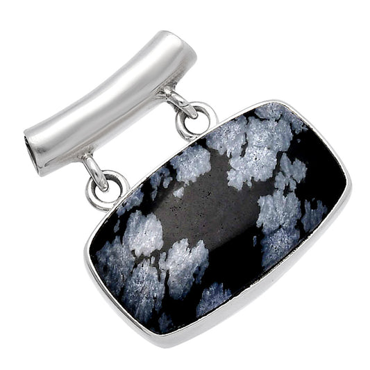 Natural Snow Flake Obsidian Pendant P-1198 SDP144935