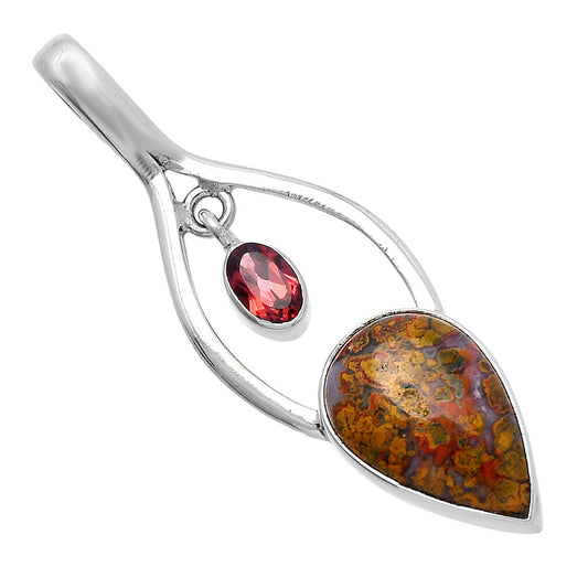 Rare Cady Mountain Agate & Garnet Pendant P-1648 SDP144947