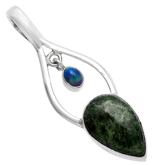 Serpentine & Black Ethiopian Opal Pendant P-1648 SDP144951