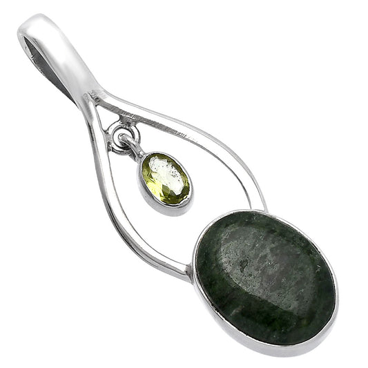 Natural Serpentine & Peridot Pendant P-1648 SDP144955