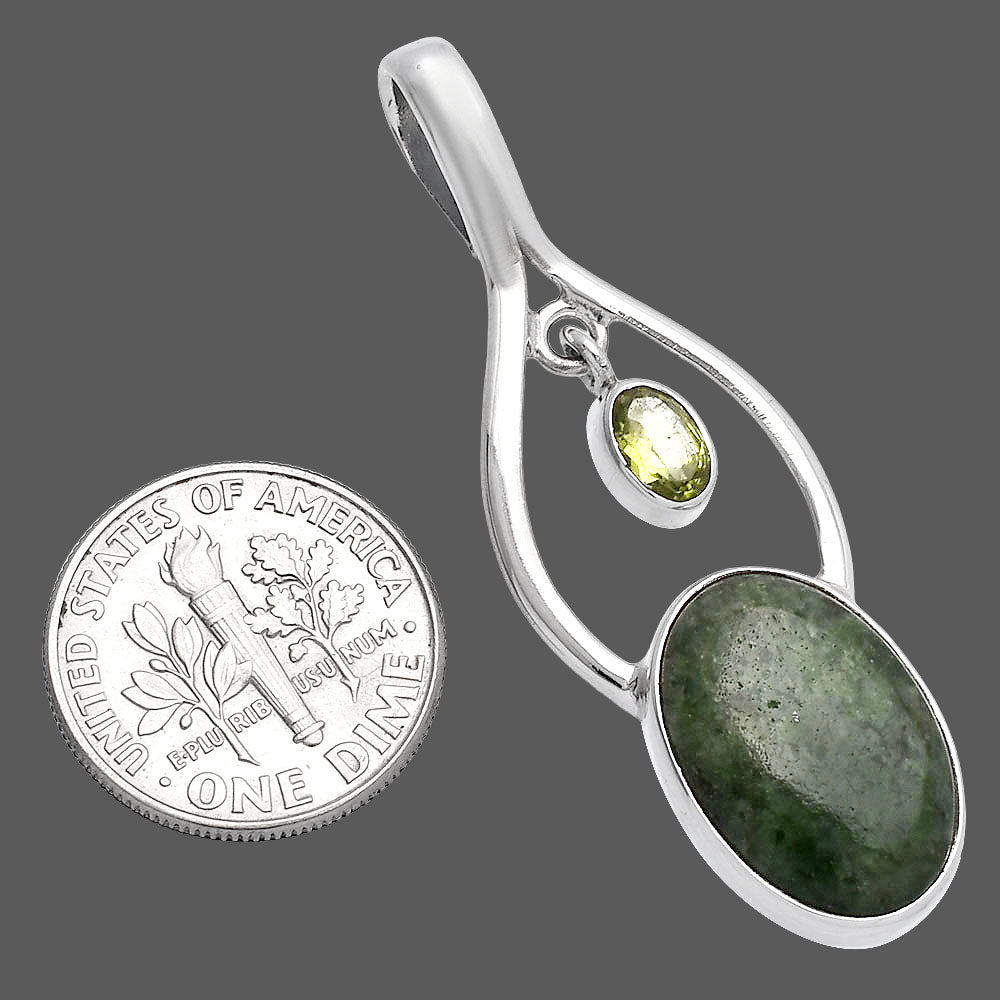 Natural Serpentine & Peridot Pendant P-1648 SDP144958