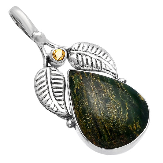Natural Green Fuchsite & Citrine Pendant P-1416 SDP144982