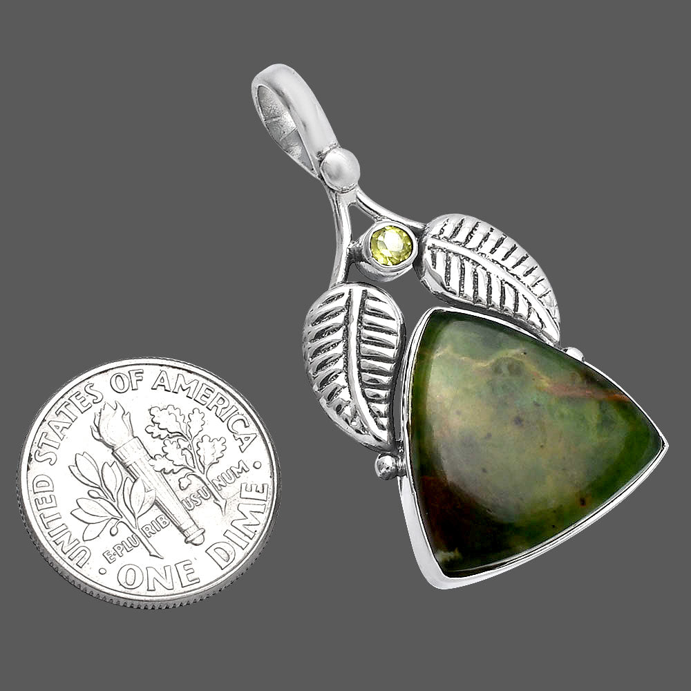 Natural Chrome Chalcedony & Peridot Pendant P-1416 SDP144988