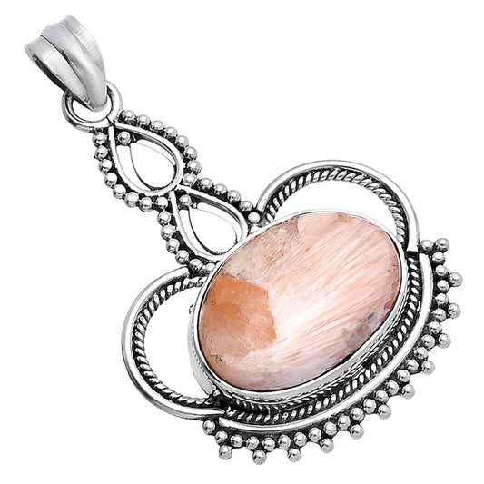 Natural Orange Scolecite - India Pendant P-1579 SDP145013