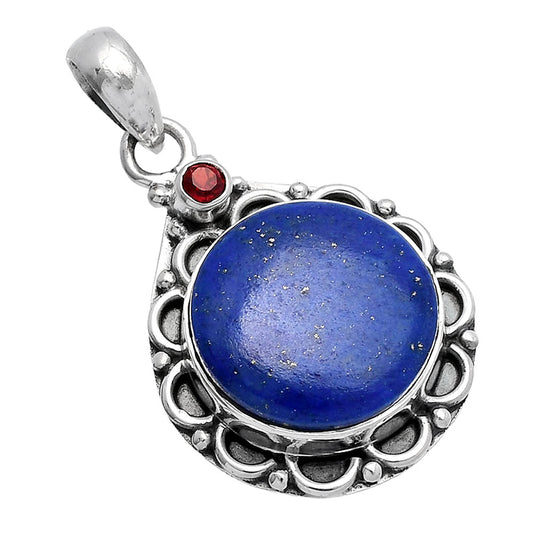 Lapis Lazuli - Afghanistan & Garnet Pendant P-1080 SDP145057