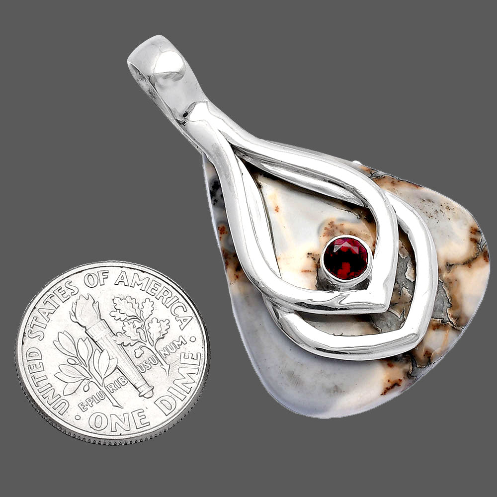 Maligano Jasper - Indonesia & Garnet Pendant P-1562 SDP145112