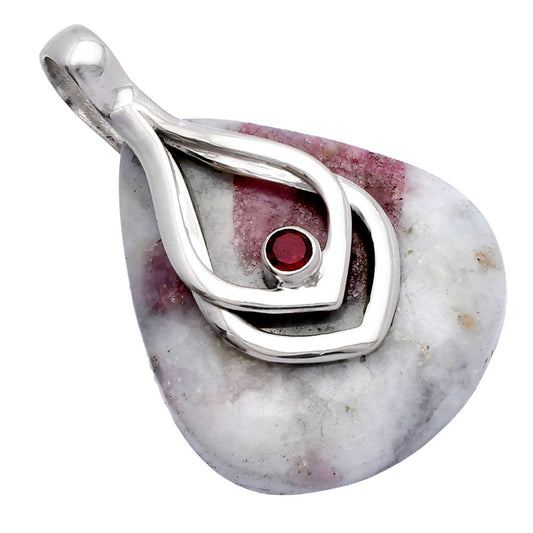 Pink Tourmaline in Quartz & Garnet Pendant P-1562 SDP145138