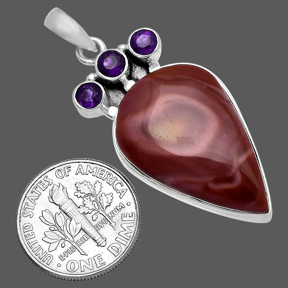Imperial Jasper - Mexico & Amethyst Pendant P-1120 SDP145305