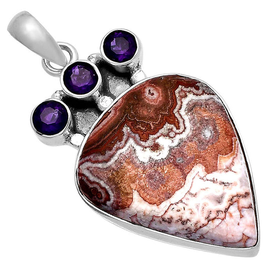 Rosetta Picture Jasper & Amethyst Pendant P-1120 SDP145324