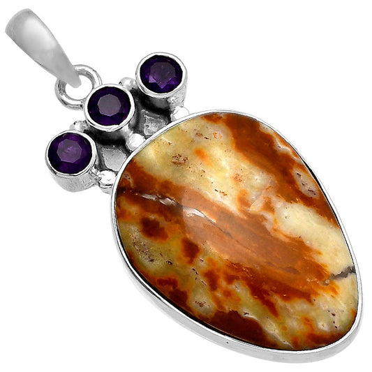 Natural Candy Opal & Amethyst Pendant P-1120 SDP145349
