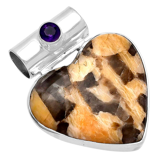 Heart - Cobra Jasper & Amethyst Pendant P-1300 SDP145357