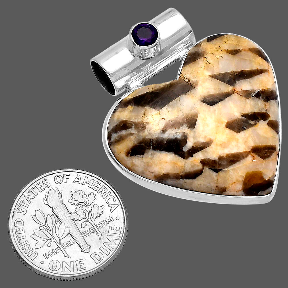 Heart - Cobra Jasper & Amethyst Pendant P-1300 SDP145382