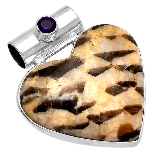 Heart - Cobra Jasper & Amethyst Pendant P-1300 SDP145382