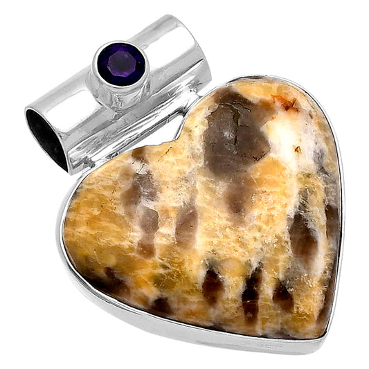 Heart - Cobra Jasper & Amethyst Pendant P-1300 SDP145386