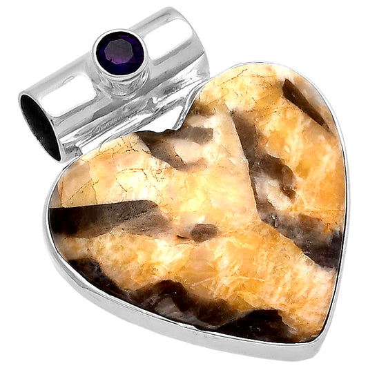Heart - Cobra Jasper & Amethyst Pendant P-1300 SDP145403
