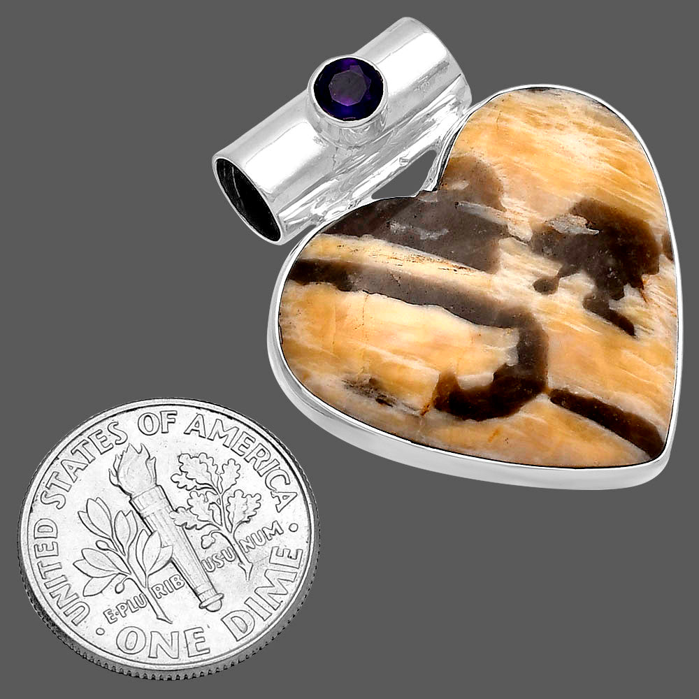 Heart - Cobra Jasper & Amethyst Pendant P-1300 SDP145454