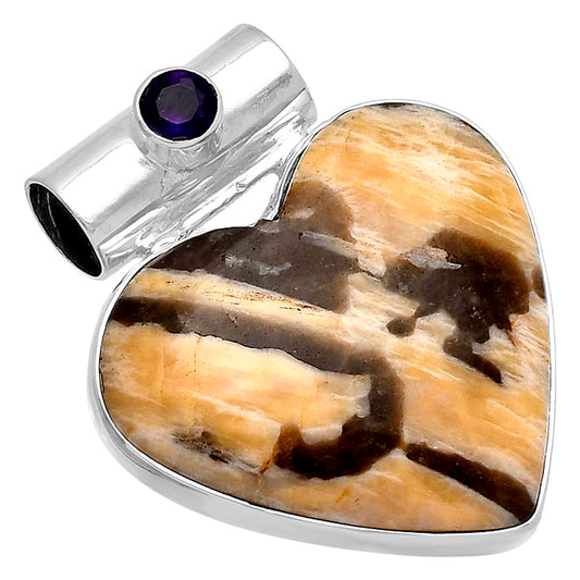 Heart - Cobra Jasper & Amethyst Pendant P-1300 SDP145454