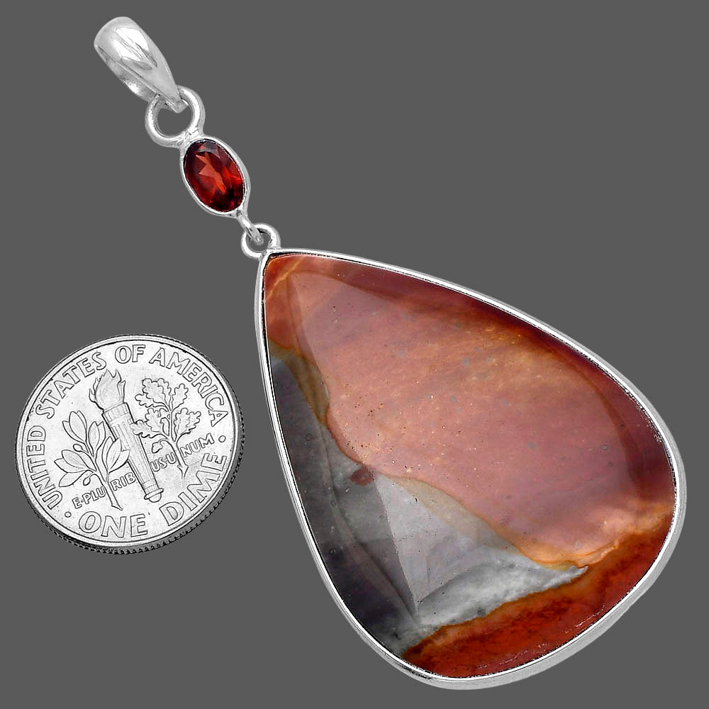 Natural Polygram Jasper & Garnet Pendant P-1098 SDP145546