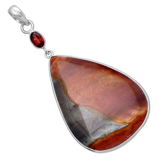 Natural Polygram Jasper & Garnet Pendant P-1098 SDP145546
